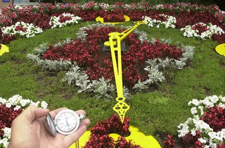 цветочные часы в городе Белгород